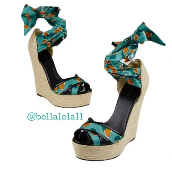 AUTHENTIC GUCCI RUNWAY WEDGE SANDALS - Picture 12 of 17